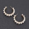 Pearl-Embellished Gold Hoop Earrings – Classic 2″