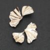 Leaf-Shaped Gold-Tone Drop Earrings