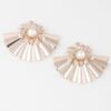 Pearl Fan Earrings – Gold-Tone Sculptural Design