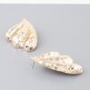 Golden Wave Sculpted Earrings – Polished Gold-Tone