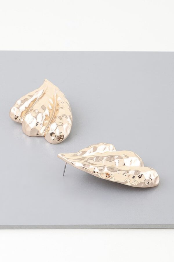 Golden Wave Sculpted Earrings – Polished Gold-Tone