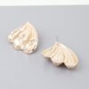 Golden Wave Sculpted Earrings – Polished Gold-Tone