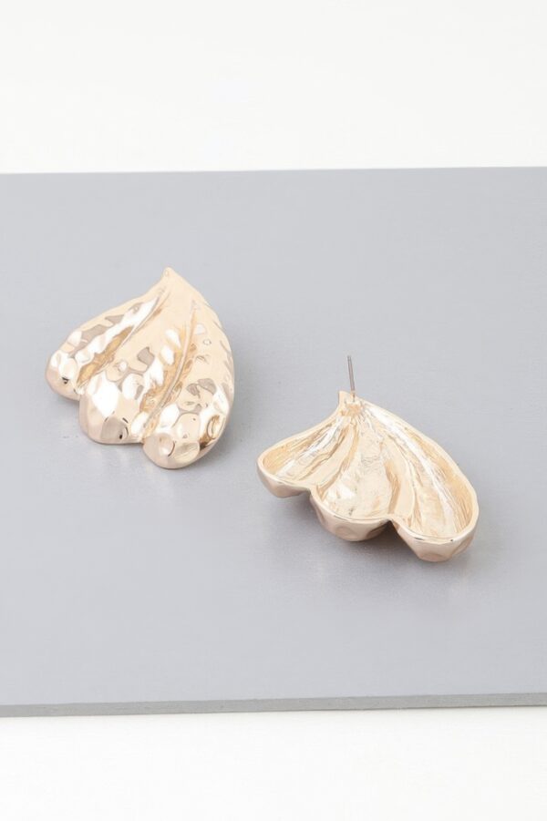 Golden Wave Sculpted Earrings – Polished Gold-Tone