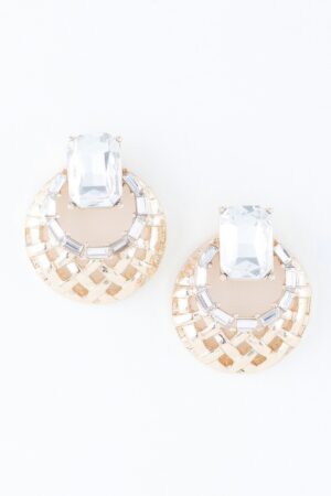 Chic Form Contoured Gold-Tone Earrings
