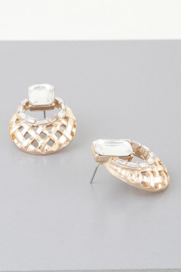 Chic Form Contoured Gold-Tone Earrings