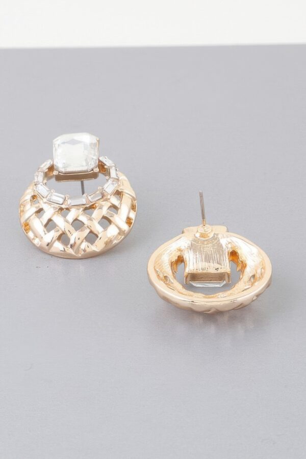 Chic Form Contoured Gold-Tone Earrings