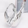 Metallic Acrylic Clutch – Structured High-Shine Evening Bag