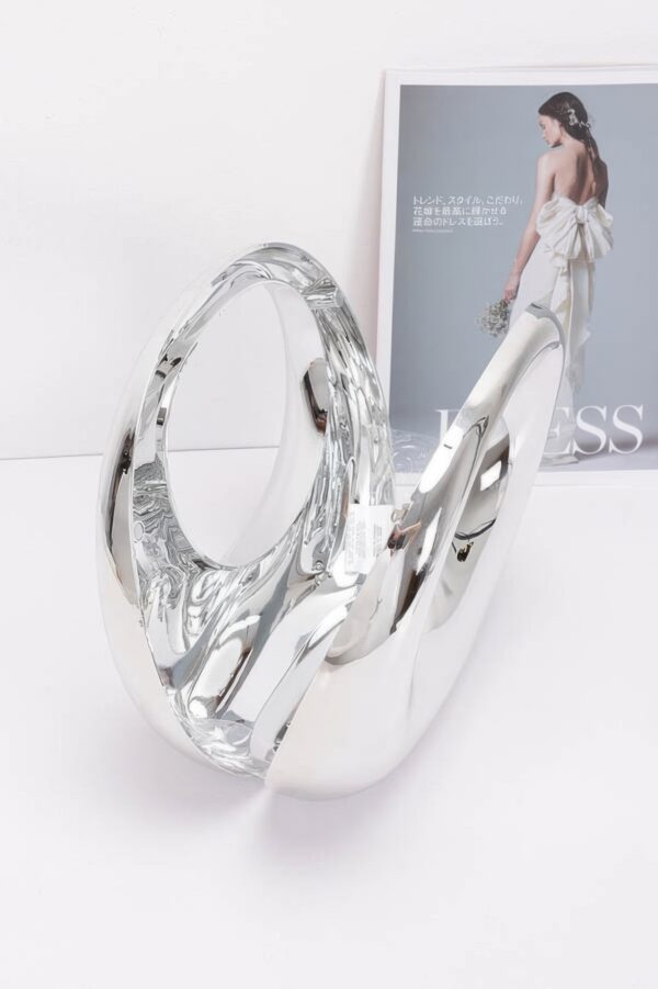 Metallic Acrylic Clutch – Structured High-Shine Evening Bag