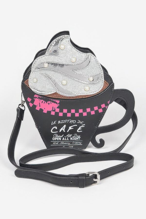 Whip Cream Coffee Cup Novelty Bag – PU Body & Metal Accents