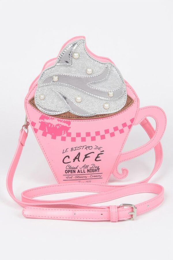 Whip Cream Coffee Cup Novelty Bag – PU Body & Metal Accents