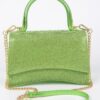 Rhinestone Top-Handle Flap Bag – Structured Evening Handbag
