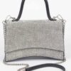 Rhinestone Top-Handle Flap Bag – Structured Evening Handbag