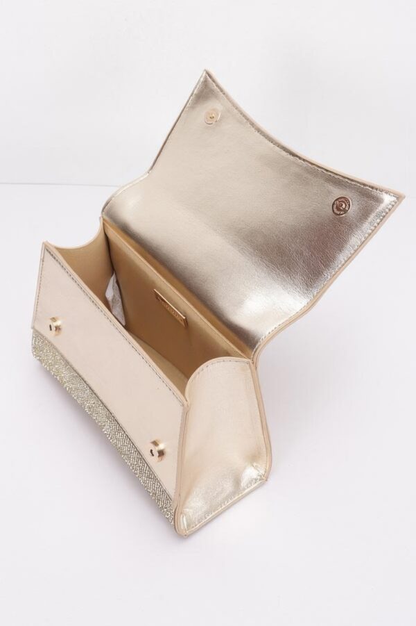 Rhinestone Top-Handle Flap Bag – Structured Evening Handbag