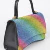 Rhinestone Top-Handle Flap Bag – Structured Evening Handbag