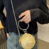 Rhinestone Round Party Clutch – Mixed Metal Accent