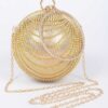 Rhinestone Round Party Clutch – Mixed Metal Accent
