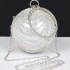 Rhinestone Round Party Clutch – Mixed Metal Accent