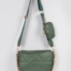 Quilted Crossbody Bag with Mixed Metal Accents