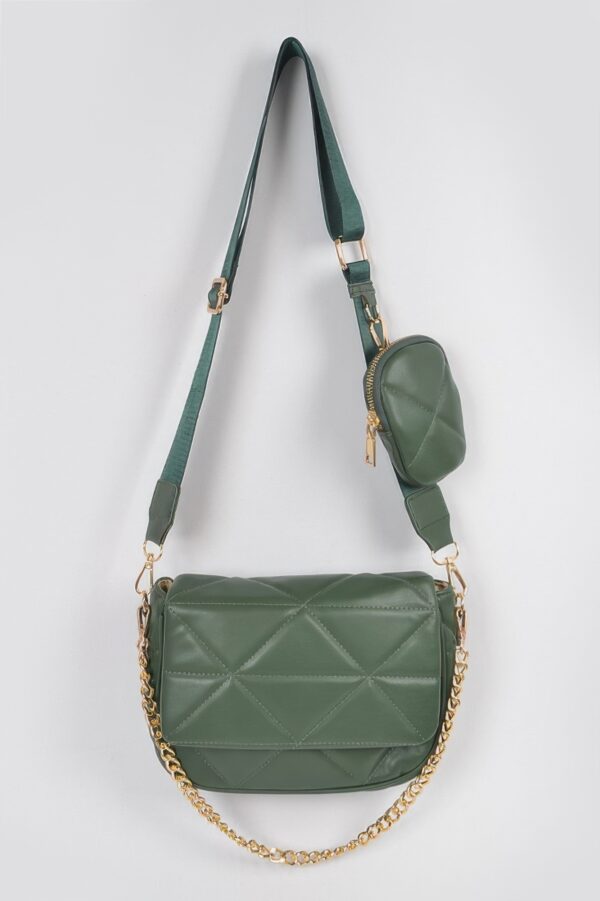 Quilted Crossbody Bag with Mixed Metal Accents