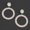 Rhinestone Circular Statement Earrings – Lightweight Sparkle
