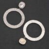 Rhinestone Circular Statement Earrings – Lightweight Sparkle