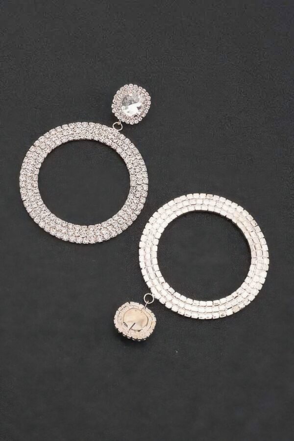 Rhinestone Circular Statement Earrings – Lightweight Sparkle