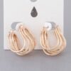 Triple-Wire Wrap Hoop Earrings – Polished Metallic