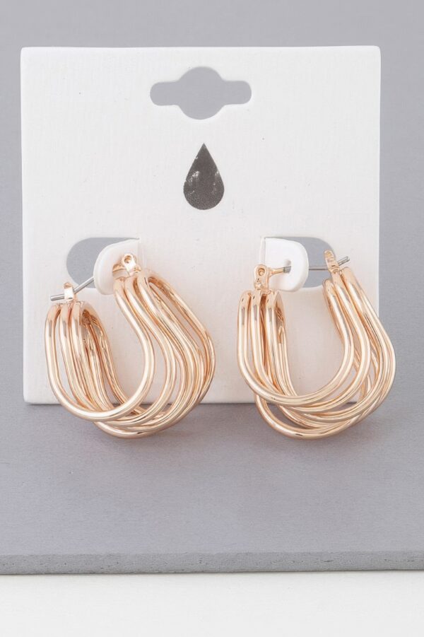 Triple-Wire Wrap Hoop Earrings – Polished Metallic
