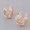 Triple-Wire Wrap Hoop Earrings – Polished Metallic