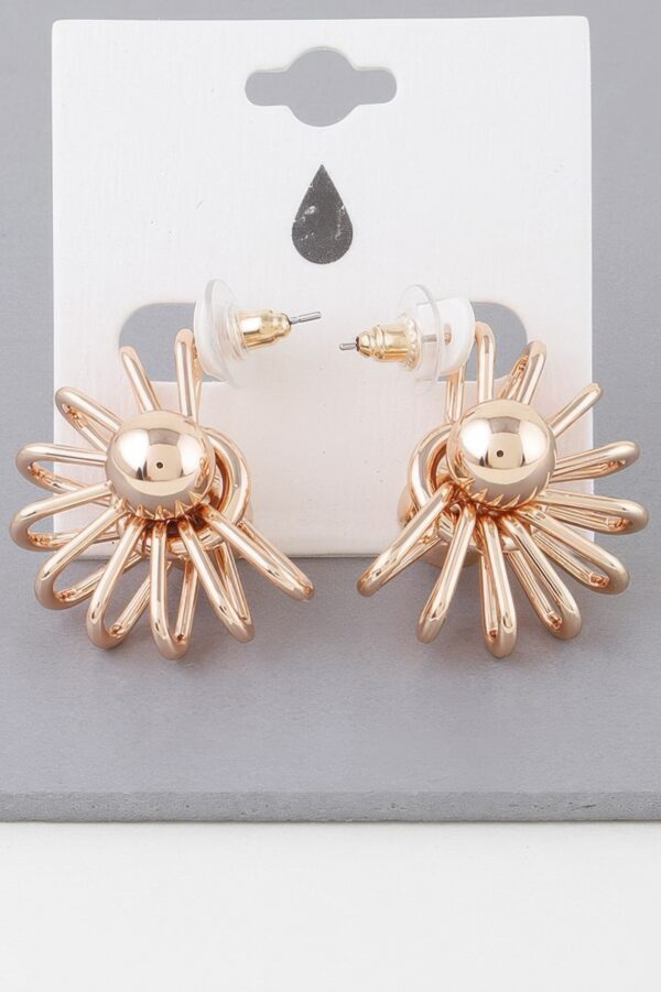 Double Wire Shiny Stud Earrings – Layered Geometric