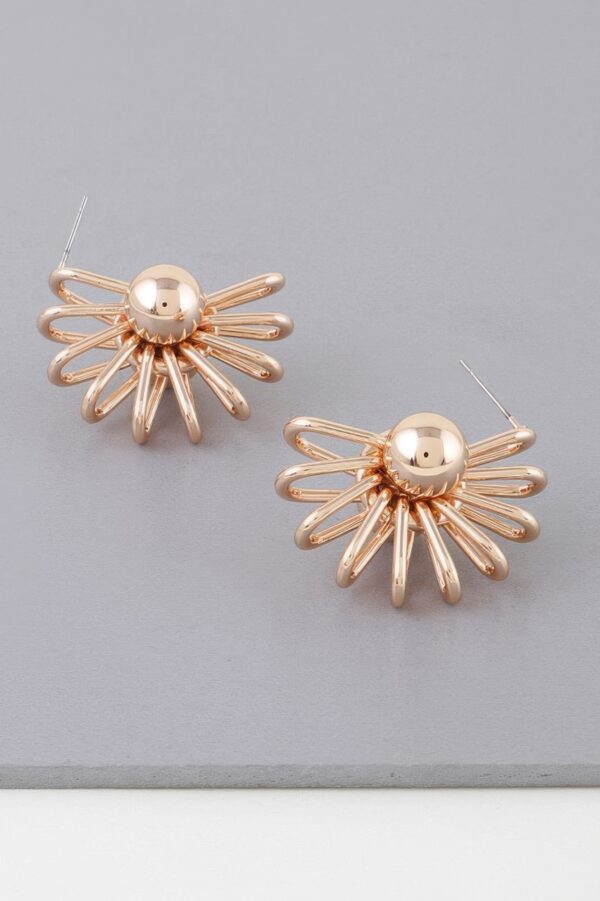 Double Wire Shiny Stud Earrings – Layered Geometric