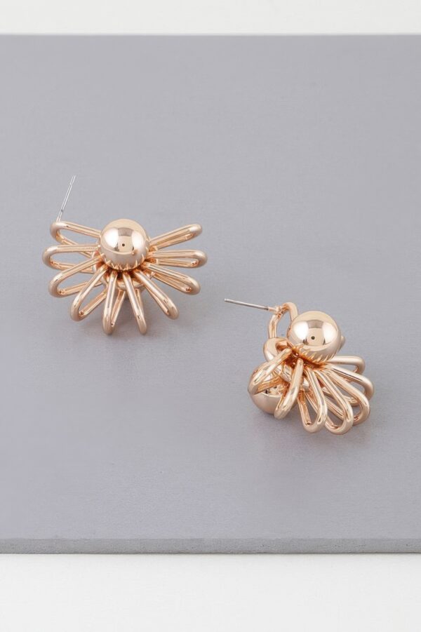 Double Wire Shiny Stud Earrings – Layered Geometric