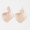 Ribbed Leaf Drop Earrings – Shiny Metallic