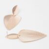 Ribbed Leaf Drop Earrings – Shiny Metallic