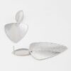 Ribbed Leaf Drop Earrings – Shiny Metallic
