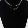 Double Cube Beaded Oval-Link Necklace – 14″ Layering Chain