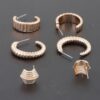 Multi-Pack Twisted Square Studded Hoop Earrings