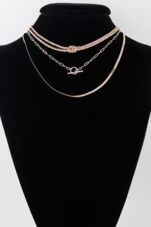 Multi Metallic Toggle Link Necklace – Chunky Short Chain