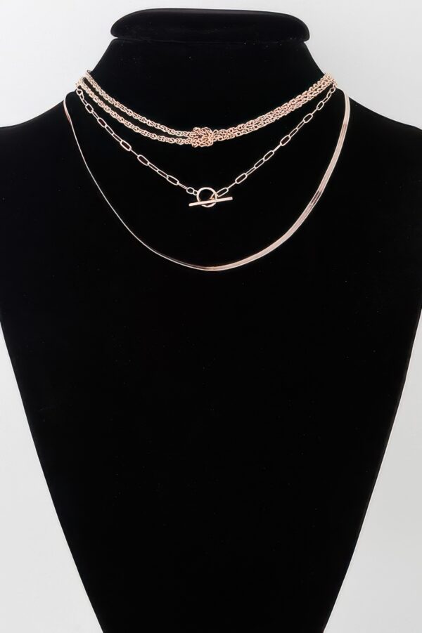 Multi Metallic Toggle Link Necklace – Chunky Short Chain