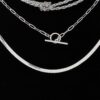 Multi Metallic Toggle Link Necklace – Chunky Short Chain