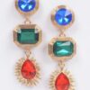 Geometric Dangle Gem Earrings – Circle, Rectangle & Teardrop