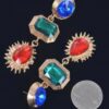 Geometric Dangle Gem Earrings – Circle, Rectangle & Teardrop