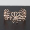 Pearled Flower Cuff Bracelet with Clustered Faux Pearls