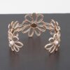 Pearled Flower Cuff Bracelet with Clustered Faux Pearls
