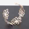 Pearled Flower Cuff Bracelet with Clustered Faux Pearls