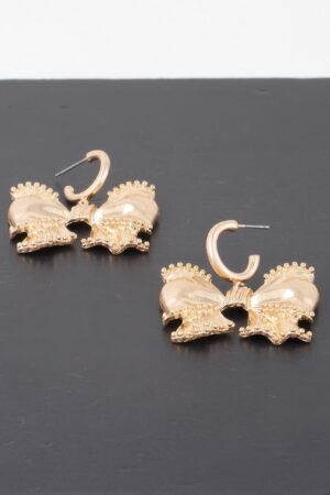 Beaded Ribbon Dangle Earrings – Textured Sparkle