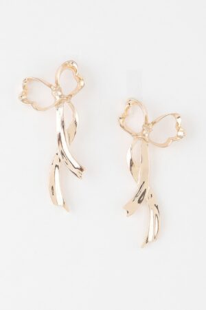 Shiny Cloud Ribbon Earrings – Polished Sculptural Drops