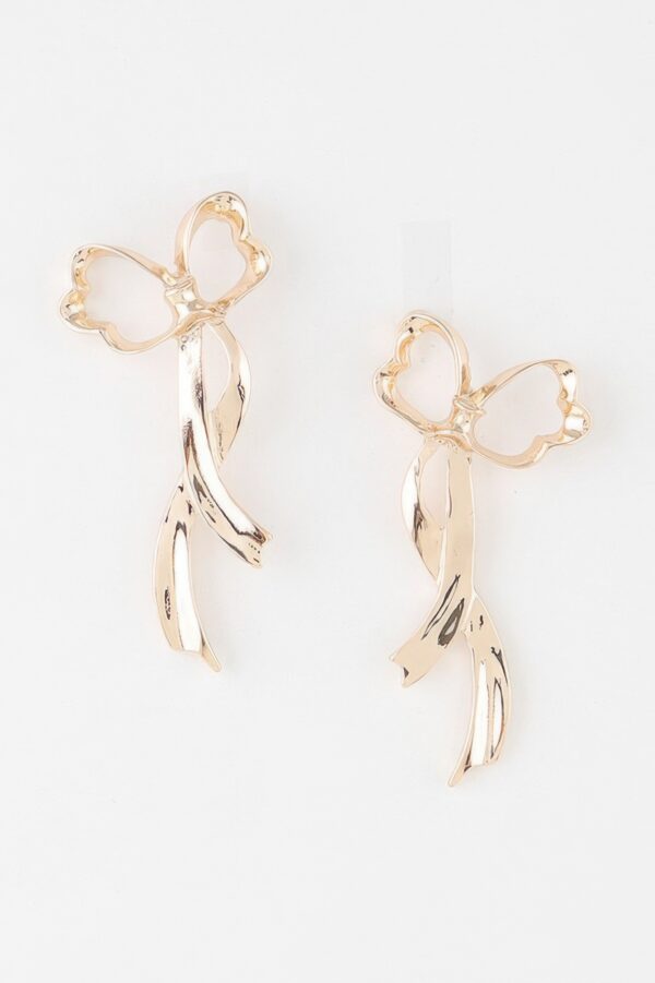 Shiny Cloud Ribbon Earrings – Polished Sculptural Drops