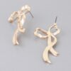 Shiny Cloud Ribbon Earrings – Polished Sculptural Drops