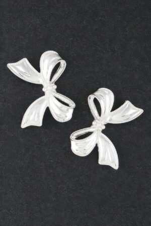 Pearl Ribbon Drop Earrings – Faux Pearl Detail